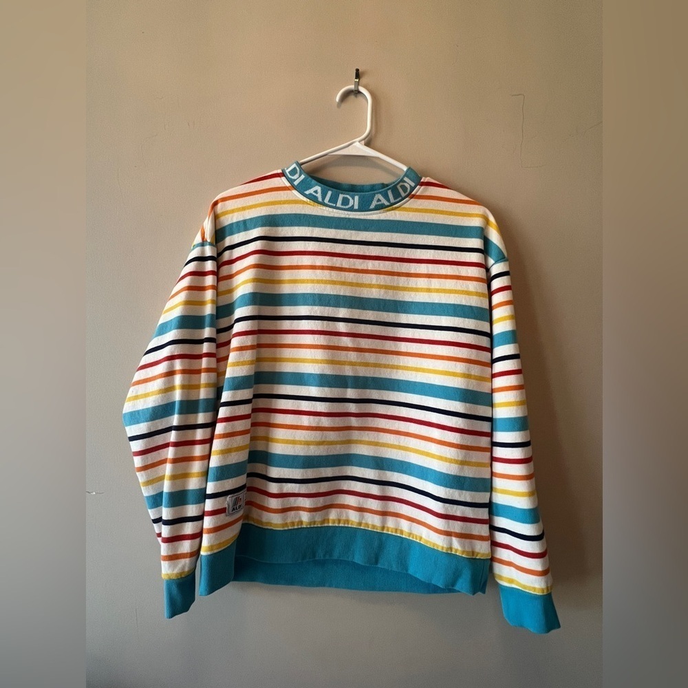FINAL PRICE Aldi Stores Striped Crewneck Sweatshirt